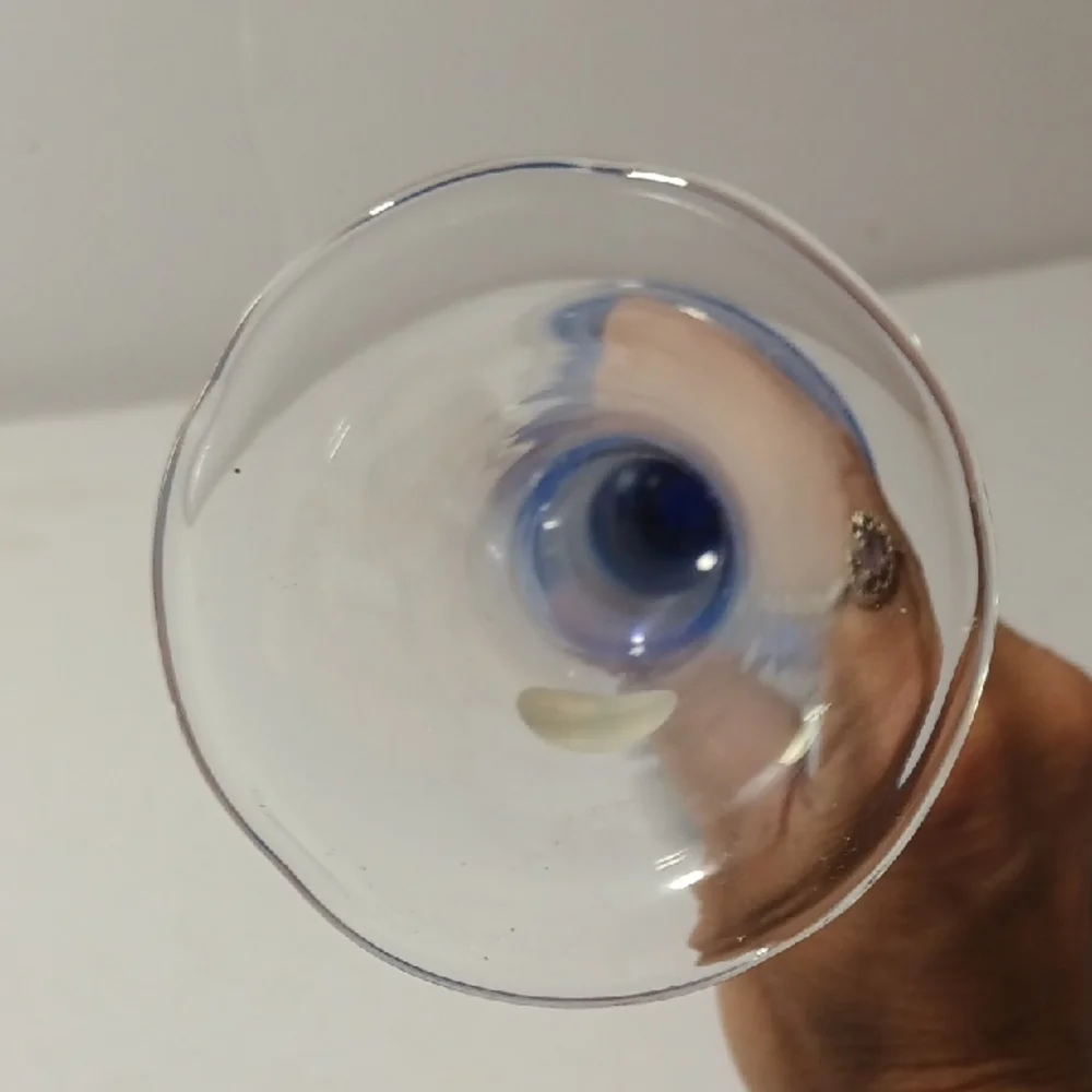 Princess House Clear and Blue Glass Vase
